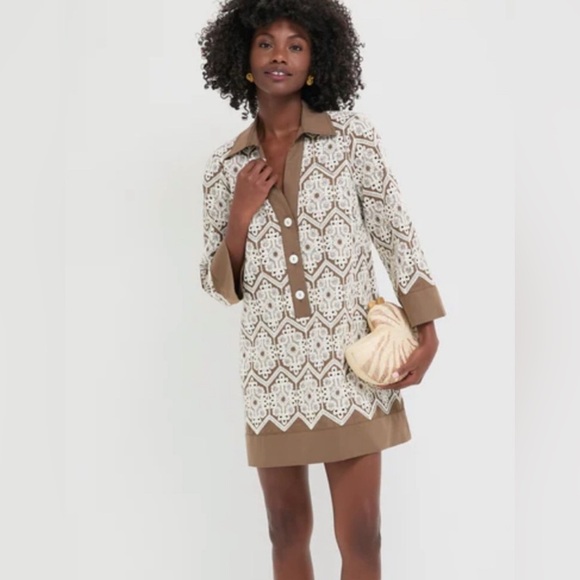 NEW Tuckernuck Mocha Mousse Lace Collier Dress XL - Picture 11 of 12